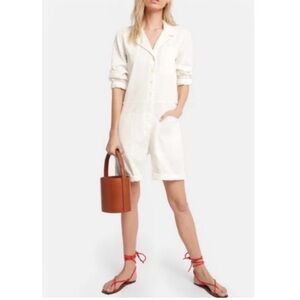 Xirena White Hartley Cotton Romper Sz S